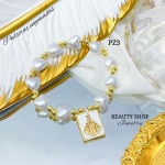 #pz pulsera perla con dije scapulario 9& (1.75*)