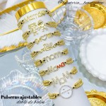 pulsera de balín doble con dije de mamá