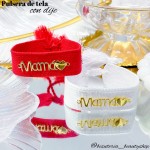 Pulseras de tela con dije de mamá