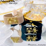 Pulseras de tela con dije de mamá