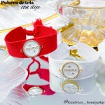 Pulseras de tela con dije de mamá