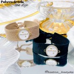 Pulseras de tela con dije de mamá
