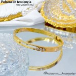 Pulsera en acero con pedrería Pulsera en acero con pedrería