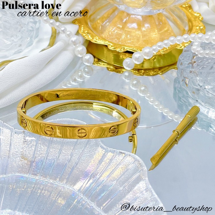 Pulsera cartier love con destornillador en acero inoxidable 