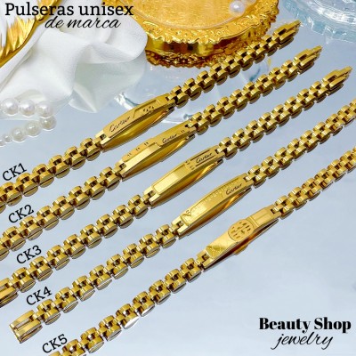 Pulsera unisex en acero con marcas