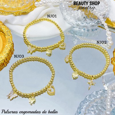 pulsera balin con dijes engomada (&14)(2.48*)