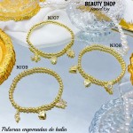 pulsera balin con dijes engomada (&14)(2.48*)