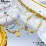 #2 #FF Pulsera balin con dije oro chino 17.50&(2.97*)