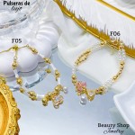 #2 #FF Pulsera balin con dije oro chino 17.50&(2.97*)