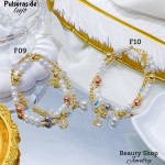 #2 #FF Pulsera balin con dije oro chino 17.50&(2.97*)
