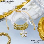 #Bf pulsera triple con dije de flor 14&(2.48*) #Bf pulsera triple con dije de flor 14&(2.48*)