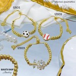 pulsera balin con dije oro chino 18k 