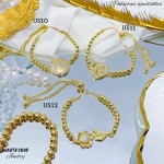 pulsera balin con dije oro chino 18k 