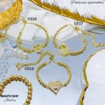 pulsera balin con dije oro chino 18k 