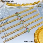 Pulsera lujo circón baño gold Field18k