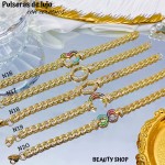Pulsera lujo circón baño gold Field18k