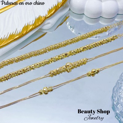 pulsera sencilla oro chino 