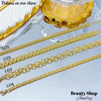 #L Pulsera sin dije  oro chino 
