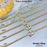 #Y Pulsera con tije  baño gold Field 18k