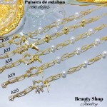pulsera oro chino eslabon dije con balin pulsera oro chino eslabon dije con balin