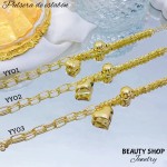 pulsera eslabon con dije 