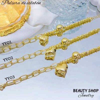 pulsera eslabon con dije 