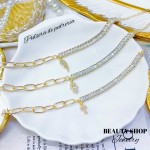 #o Pulsera De Eslabón Con Piedra 