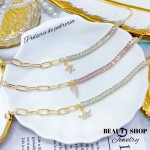 #o Pulsera De Eslabón Con Piedra 