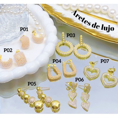 #P zarcillo con piedra oro chino &17.5