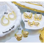 #P zarcillo con piedra oro chino &17.5