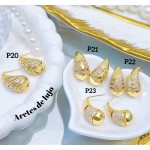 #P zarcillo con piedra oro chino &17.5