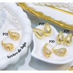 #P zarcillo con piedra oro chino &17.5