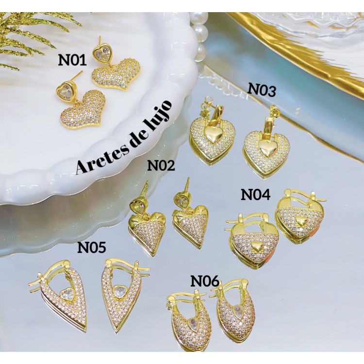 #N zarcillo lujos de gold field &17.5