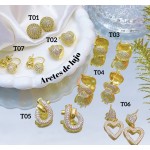 #T zarcillo con piedra oro chino lujos 20&