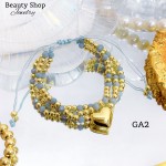#B pulsera triple con dije corazon 16.5&