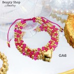 #B pulsera triple con dije corazon 16.5&