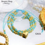 #B pulsera triple con dije corazon 16.5&