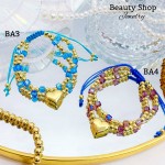 pulsera doble ajustable con dije corazon 14&