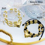 pulsera doble ajustable con dije corazon 14&