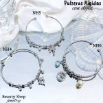 #H Pulseras Rígidas Con Dijes Oro Chino 16& #H Pulseras Rígidas Con Dijes Oro Chino 16&