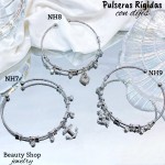 #H Pulseras Rígidas Con Dijes Oro Chino 16& #H Pulseras Rígidas Con Dijes Oro Chino 16&