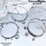 #H Pulseras Rígidas Con Dijes Oro Chino 16& #H Pulseras Rígidas Con Dijes Oro Chino 16&