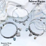 #H Pulseras Rígidas Con Dijes Oro Chino 16& #H Pulseras Rígidas Con Dijes Oro Chino 16&