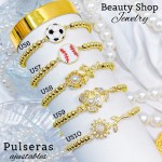 pulsera balin con dije oro chino 18k (&12) pulsera balin con dije oro chino 18k (&12)