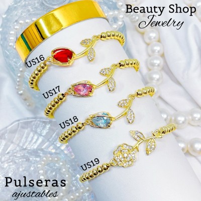 pulsera balin con dije oro chino 18k (&12)