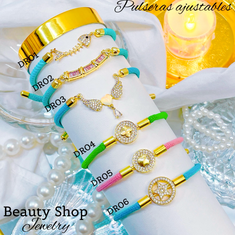 pulsera hilo color con dijes 12.5& pulsera hilo color con dijes 12.5&