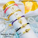 pulsera hilo color con dijes 12.5& pulsera hilo color con dijes 12.5&