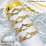 Pulsera lujo circón baño gold Field18k （&13.5)