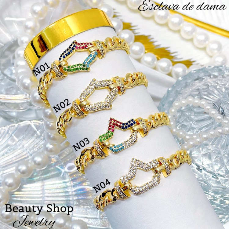 Pulsera lujo circón baño gold Field18k （&13.5)