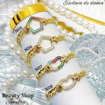 Pulsera lujo circón baño gold Field18k （&13.5)